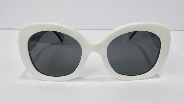 Chanel Oversized Black & White Square Logo Sunglasses