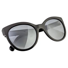 Chanel oversized frame sunglasses, black, Silver tone logo