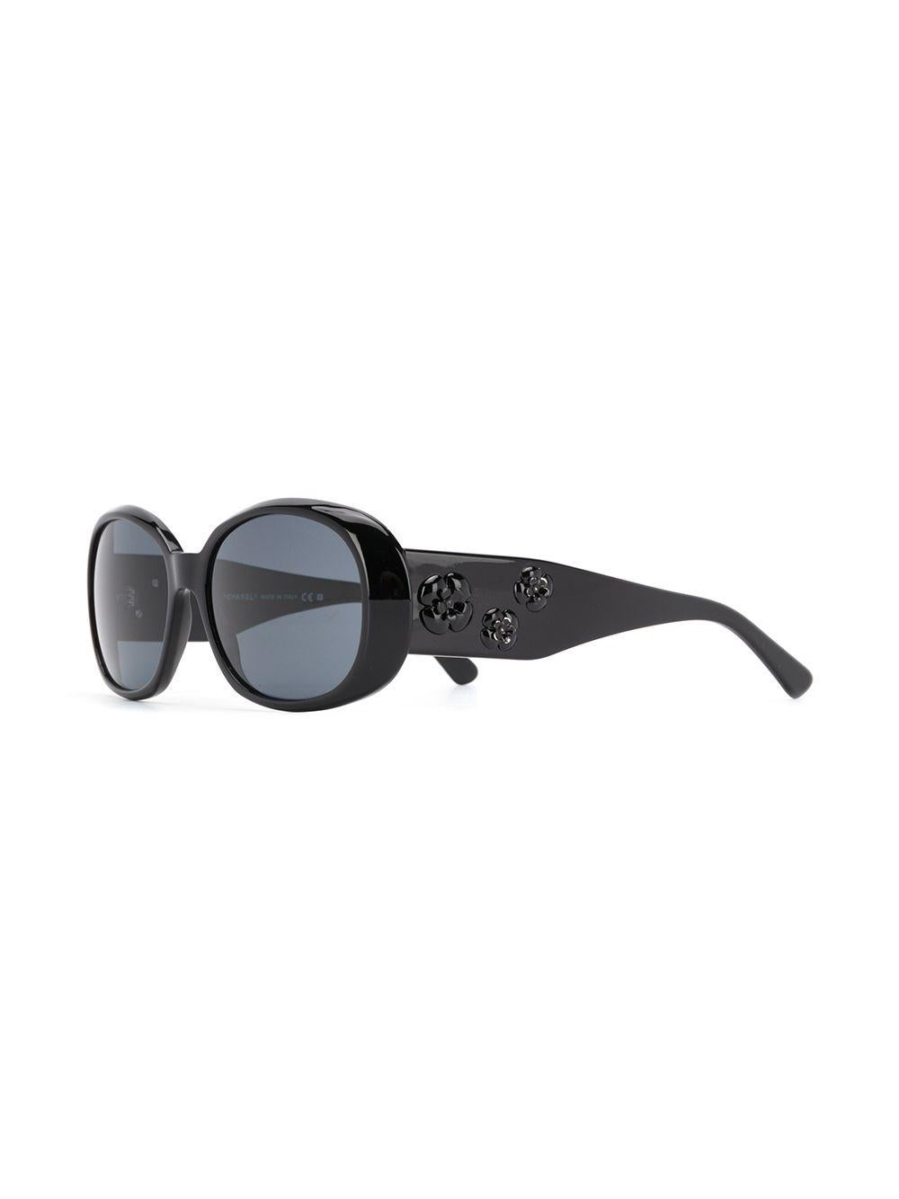 Black Chanel Oversized Tinted Sunglasses