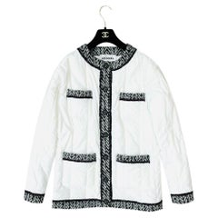 Chanel Padded Jacket With Wool & Silk Trim & 'CC' Logo Buttons