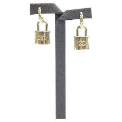 Chanel Padlock Gold-tone Earrings