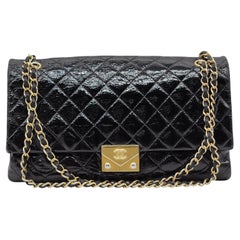 Chanel Pagoda Accordion Flap Bag Quilted Patent Leather in Black