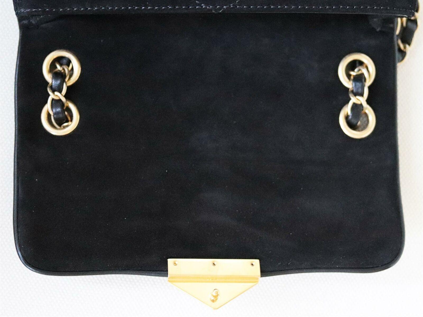Black Chanel Pagoda Quilted Suede Flap Small Bag