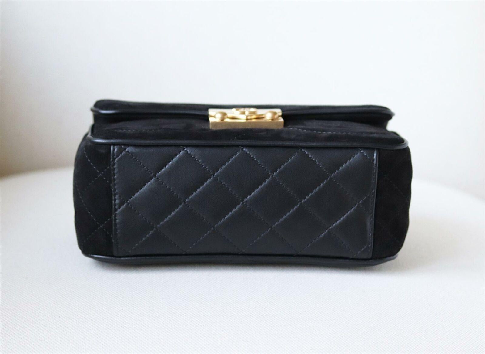 Chanel Pagoda Quilted Suede Flap Small Bag In Excellent Condition In London, GB