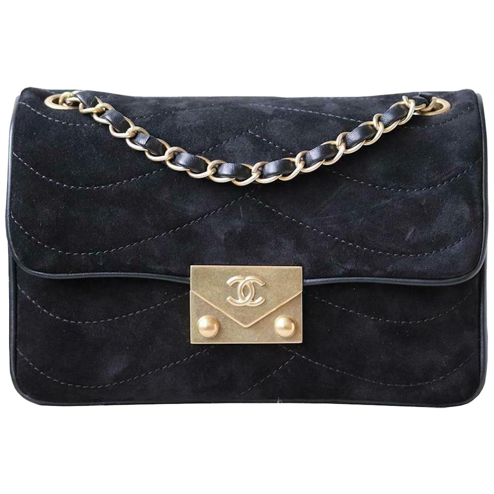 Chanel Pagoda Quilted Suede Flap Small Bag