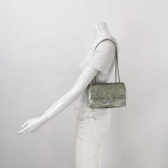 Chanel Paillette Flap Bag Rectangular Mini Glitter Sequins Silver