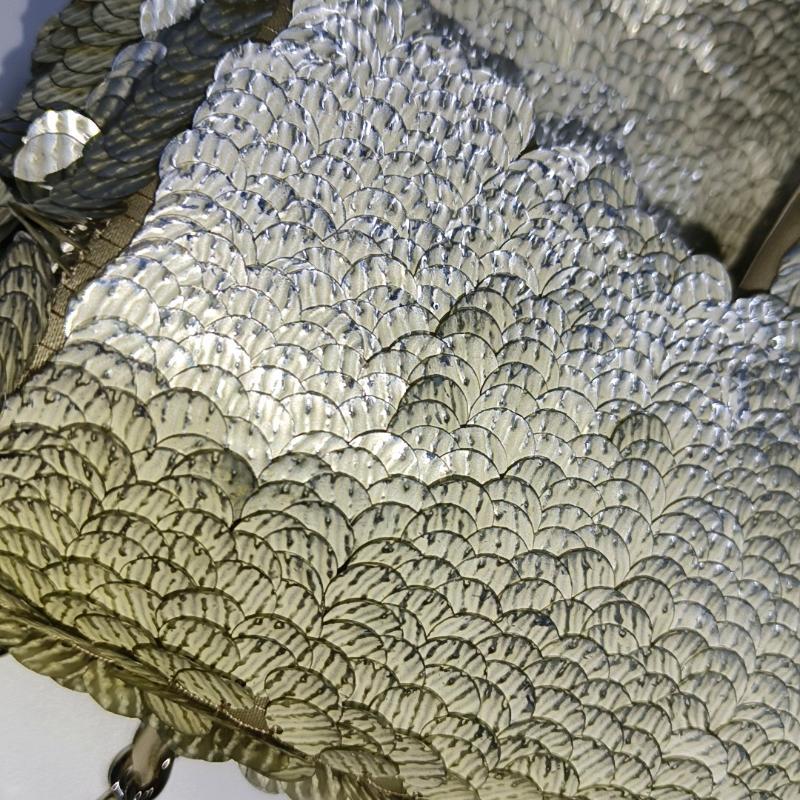 Chanel Paillette Flap Bag Rectangular Mini Glitter Sequins Silver 3