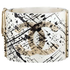 Chanel Paint Splatter Metal Cuff Bracelet