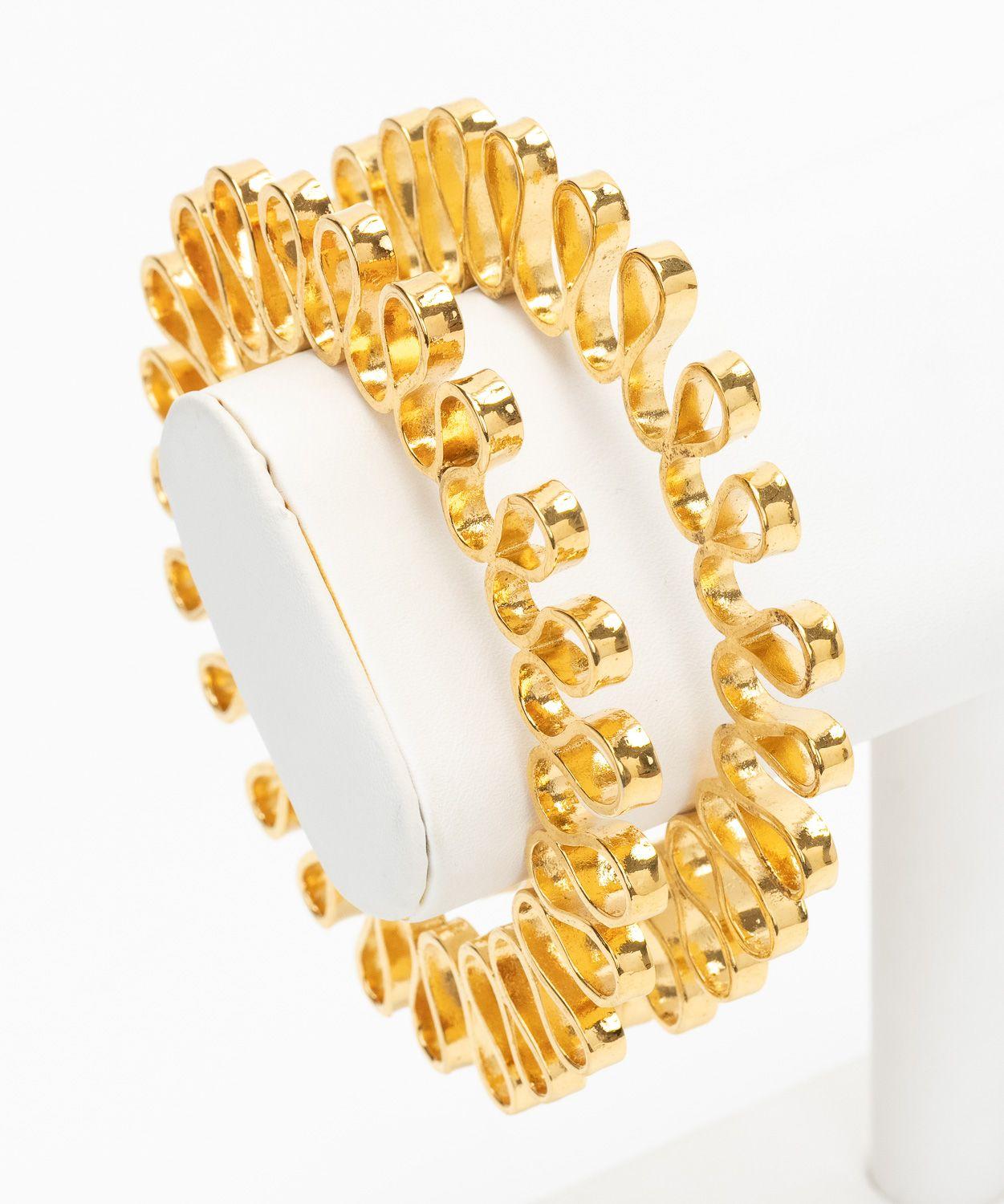 Women's Chanel Pair of 70s Bangle Bracelets For Sale