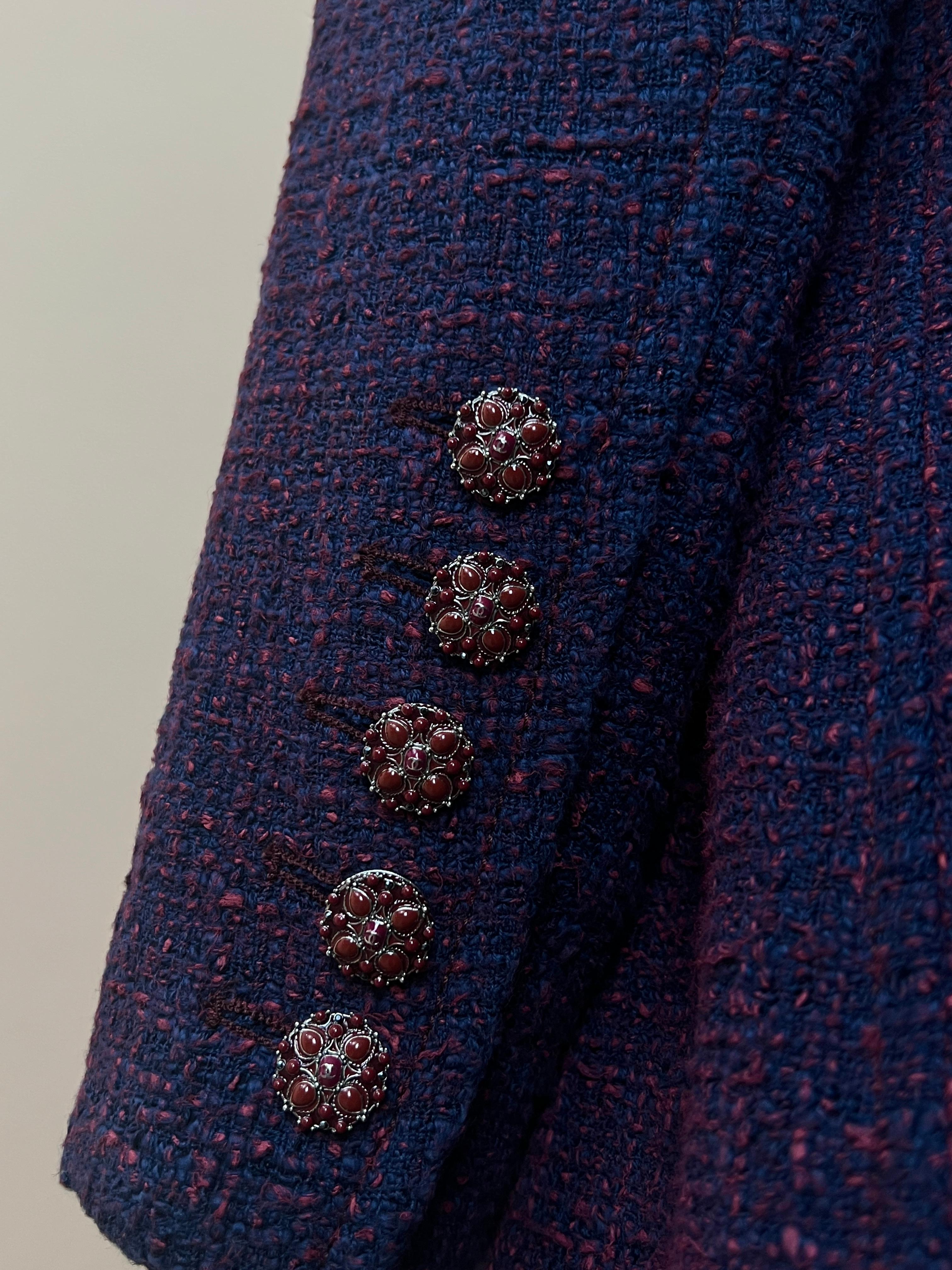 Chanel Pairs / Bombay Jewel Buttons Runway Tweed Coat 5