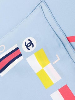 Chanel Pale Blue 'Cruise' Silk Scarf