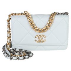 Chanel Pale Blue Quilted Lambskin Chanel 19 Wallet on Chain Chanel Pale Blue Quilted Lambskin Chanel 19 Wallet on Chain