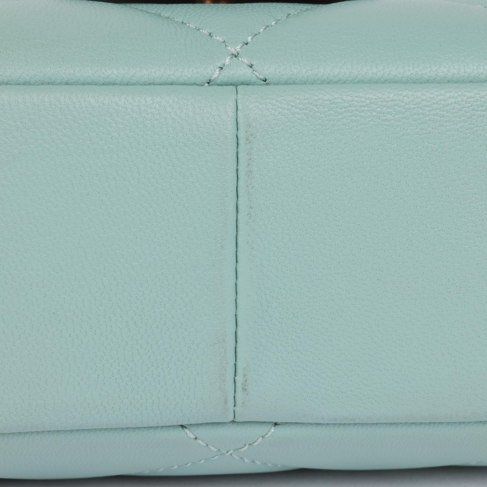 CHANEL Pale Blue Quilted Lambskin In The Loop Top Handle Mini Flap Bag 5