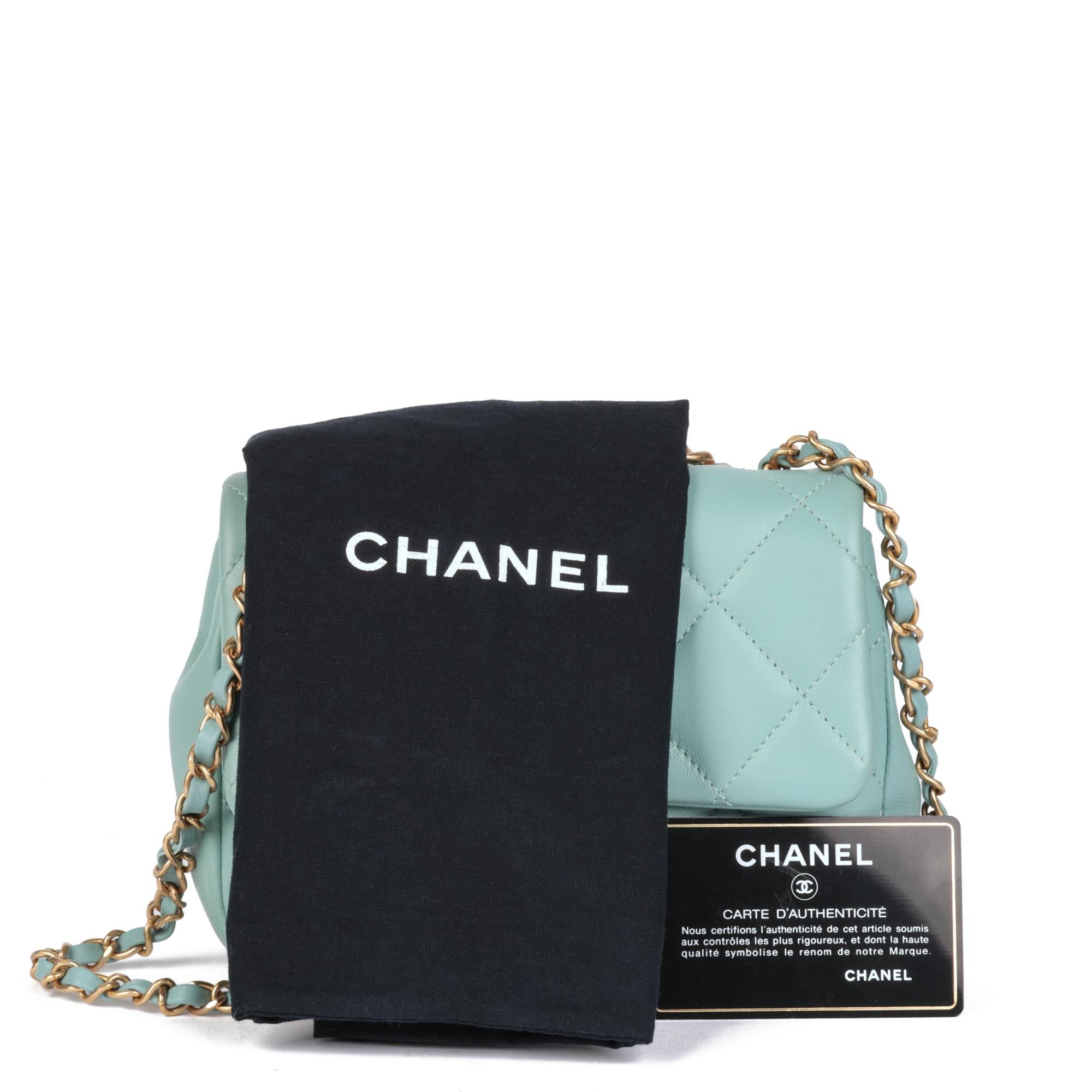 CHANEL Pale Blue Quilted Lambskin In The Loop Top Handle Mini Flap Bag 9