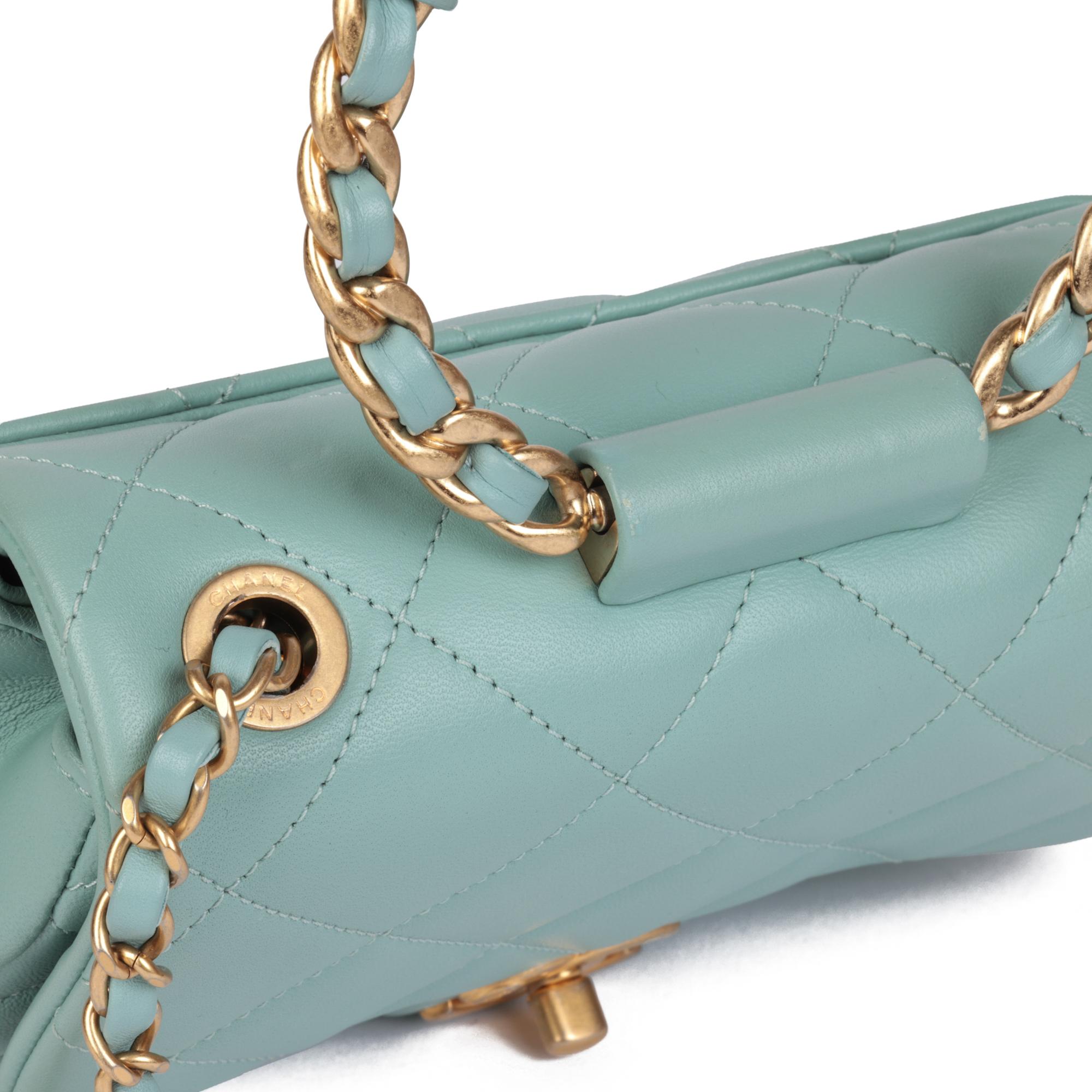 CHANEL Pale Blue Quilted Lambskin In The Loop Top Handle Mini Flap Bag 2
