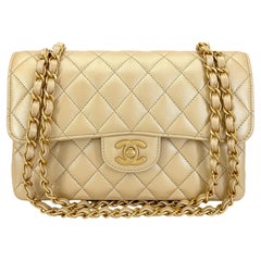 Chanel Pale Gold Caviar Small Classic Double Flap Bag GHW 68745