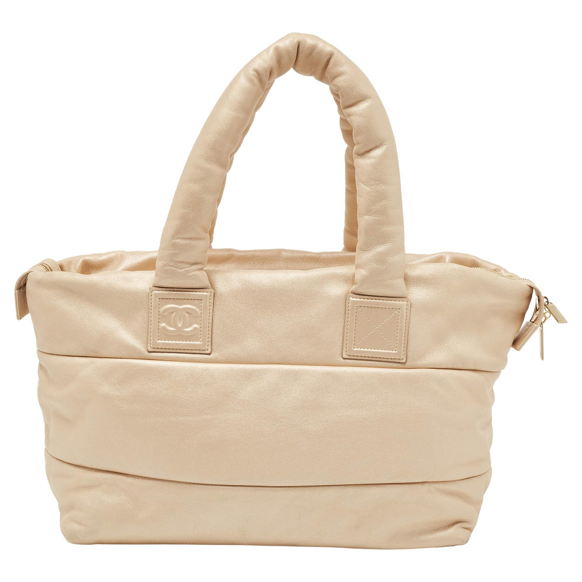 Chanel Pale Gold Leather Coco Cocoon Tote at 1stDibs