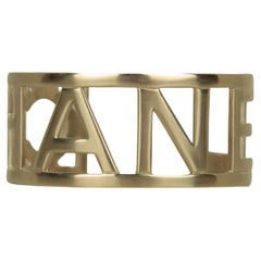 Chanel Pale Goldtone Cutout Cuff Bracelet