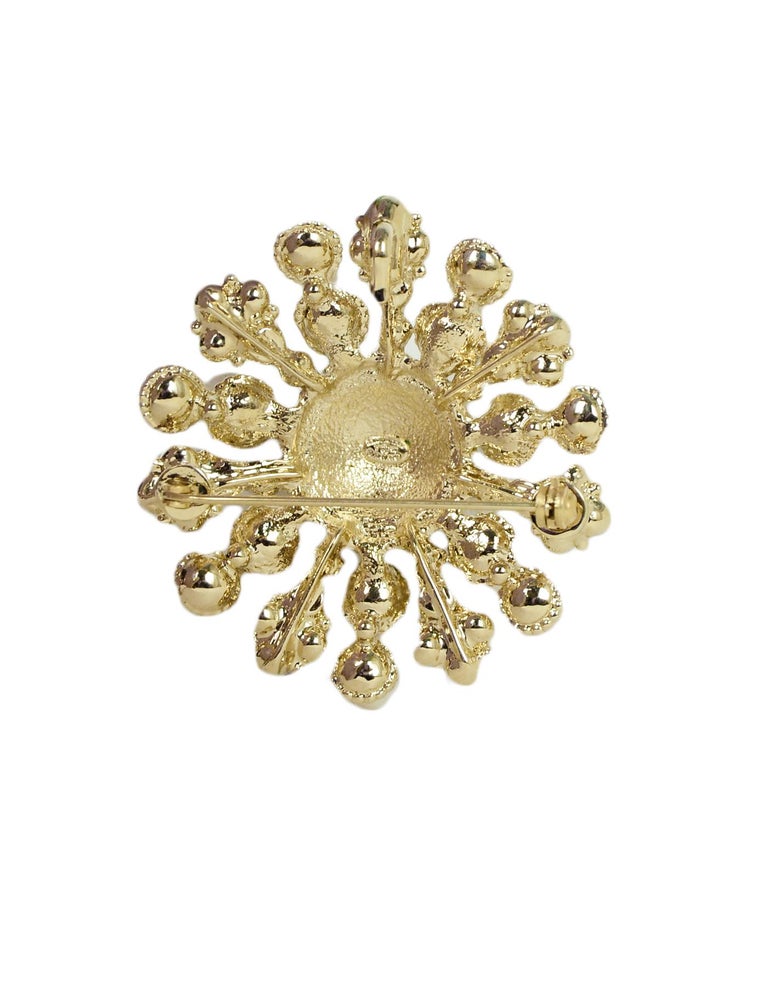Chanel Pale Goldtone and Faux Pearl CC Brooch/Pendant For Sale at 1stDibs