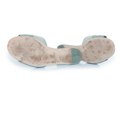 Chanel, Pale green leather CC flat sandals