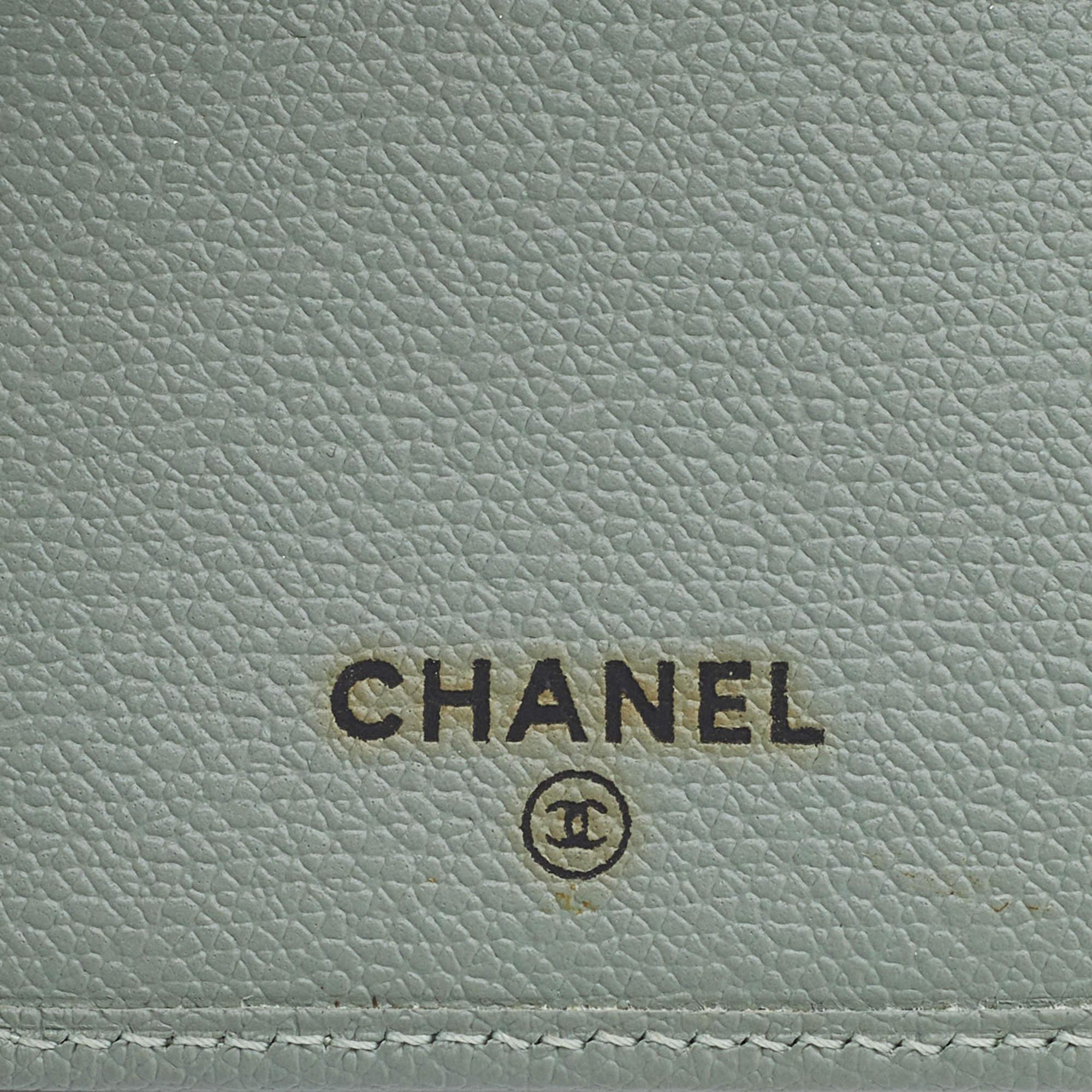 Chanel Pale Green Leather Vintage Passport Holder 3