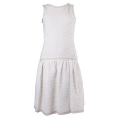 CHANEL blassrosa Baumwolle TEXTURED ärmelloses Kleid 36