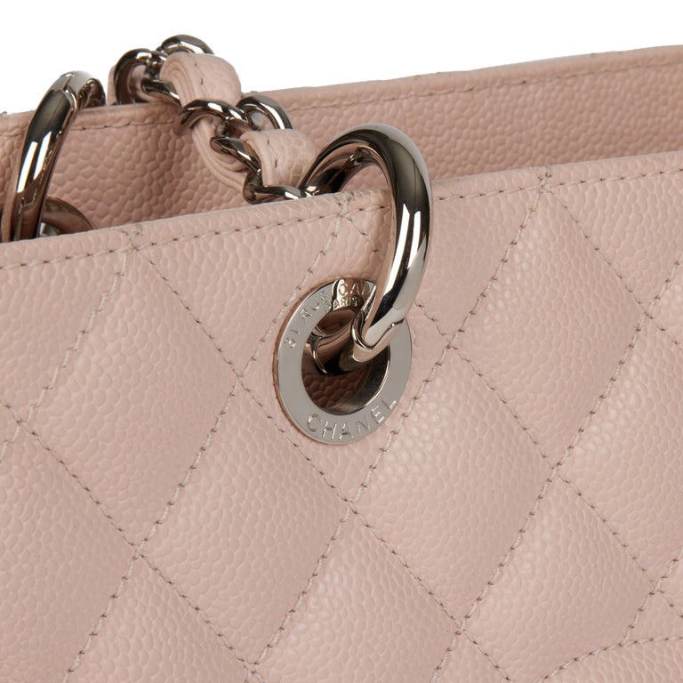 CHANEL Grand Shopping Caviar Leather Tote Shoulder Bag Blush Pink-US
