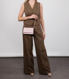 Chanel  Pale Pink Quilted Caviar Leather Wallet-on-Chain WOC