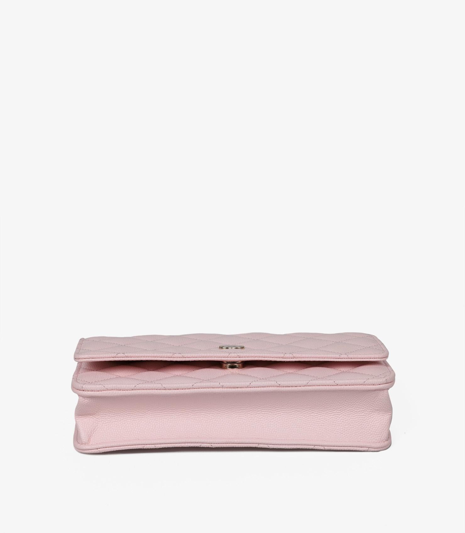 Chanel  Pale Pink Quilted Caviar Leather Wallet-on-Chain WOC 2