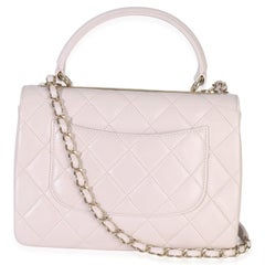 Chanel Blassrosa Gestepptes Lammfell Kleine Trendy Top Handle Tasche
