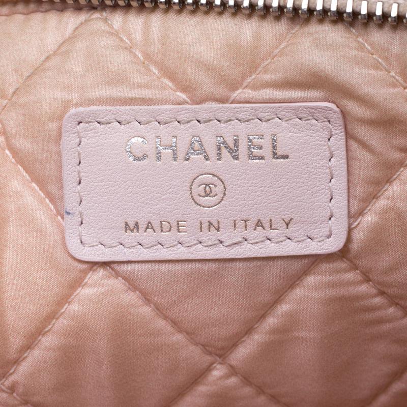 Chanel Pale Pink Raffia Large Deauville Clutch 3