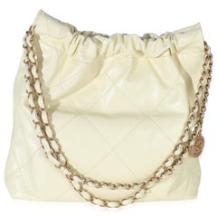 Chanel Pale Yellow Quilted Lambskin Chanel Small 22 Hobo