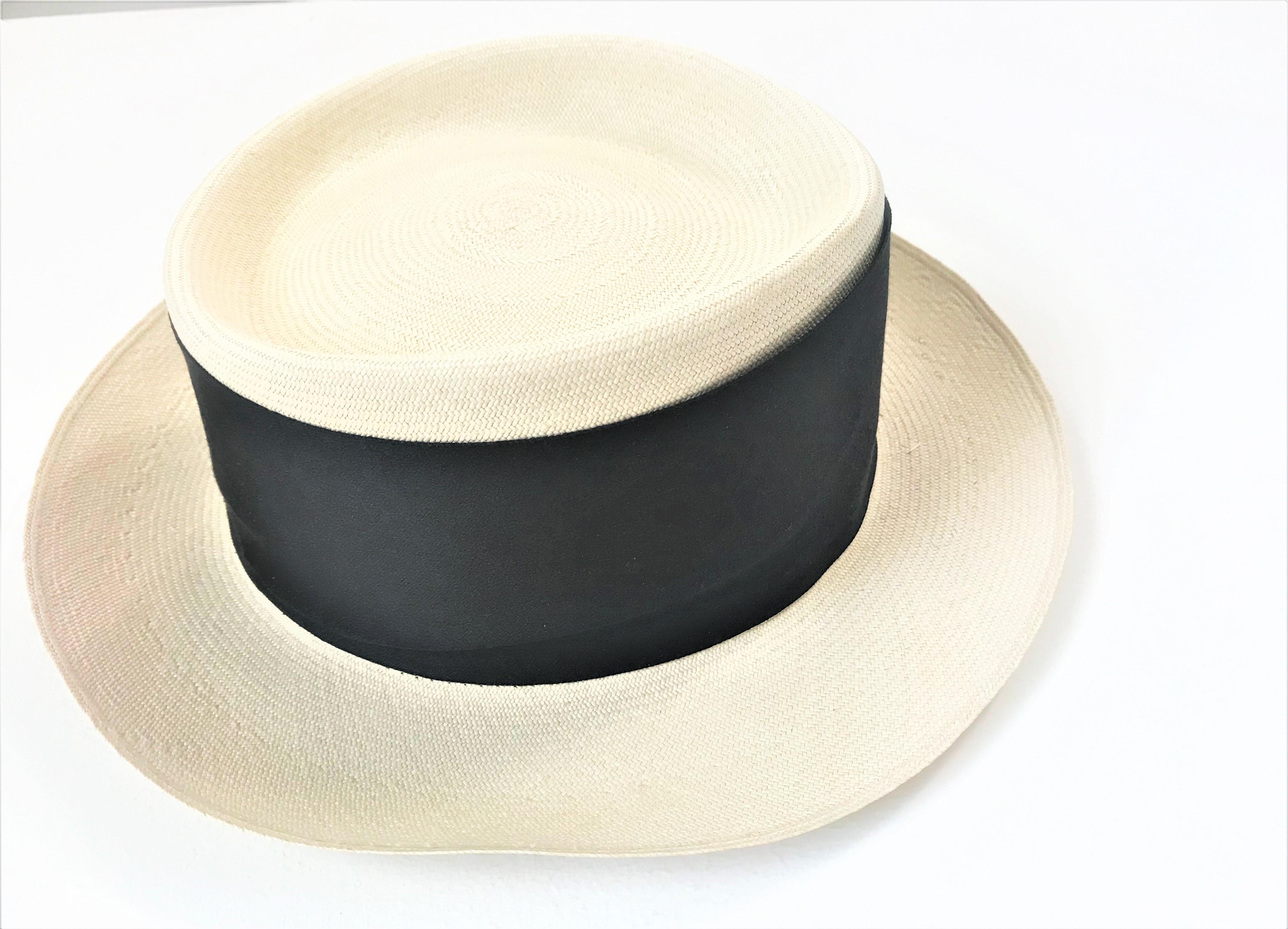 CHANEL PANAMA STRAWHAT size 57 signed 1994 For Sale at 1stDibs | chanel  straw hat, chanel panama hat