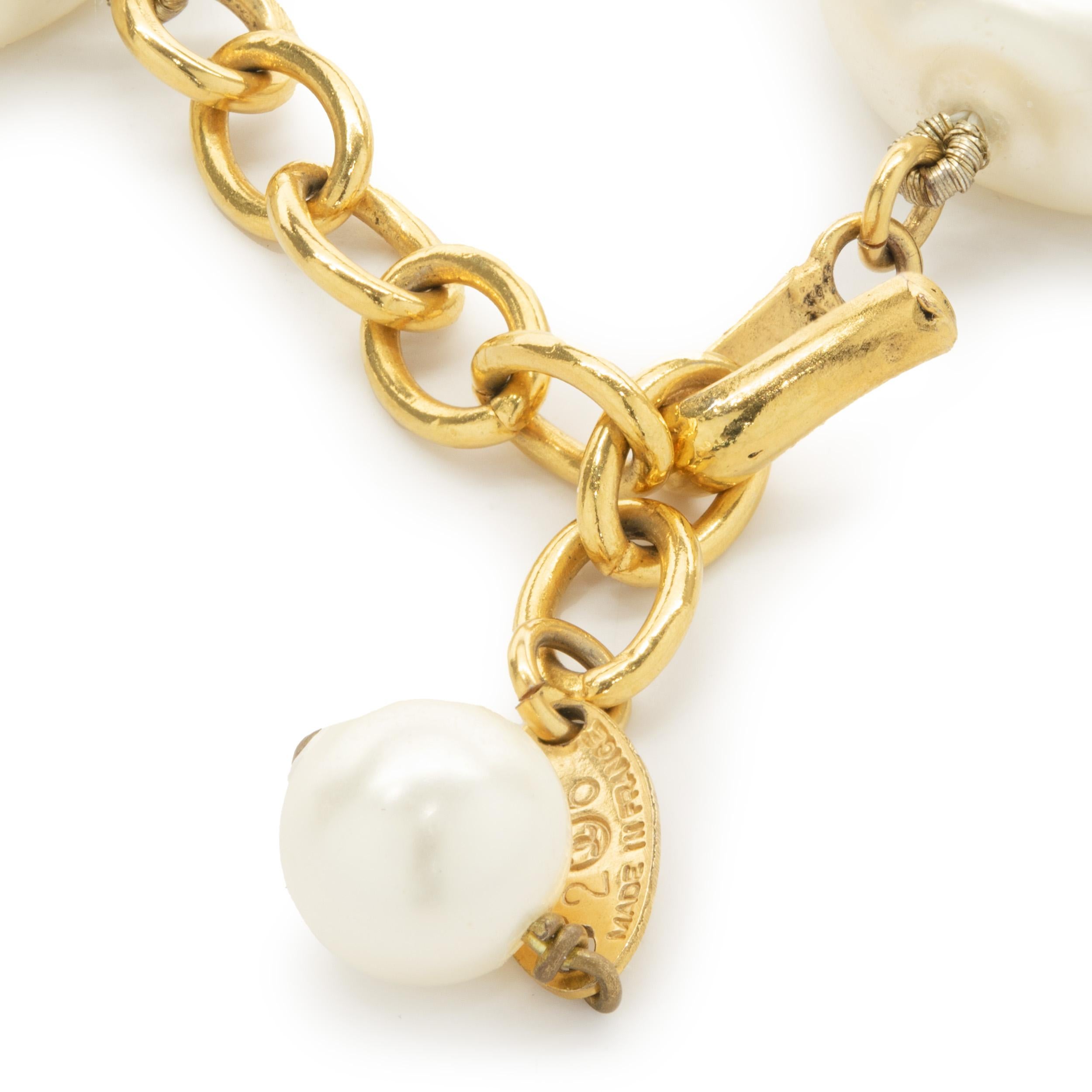 chanel white pearl necklace