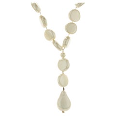 Chanel Pancake Pearl Necklace with Pearl Lariat