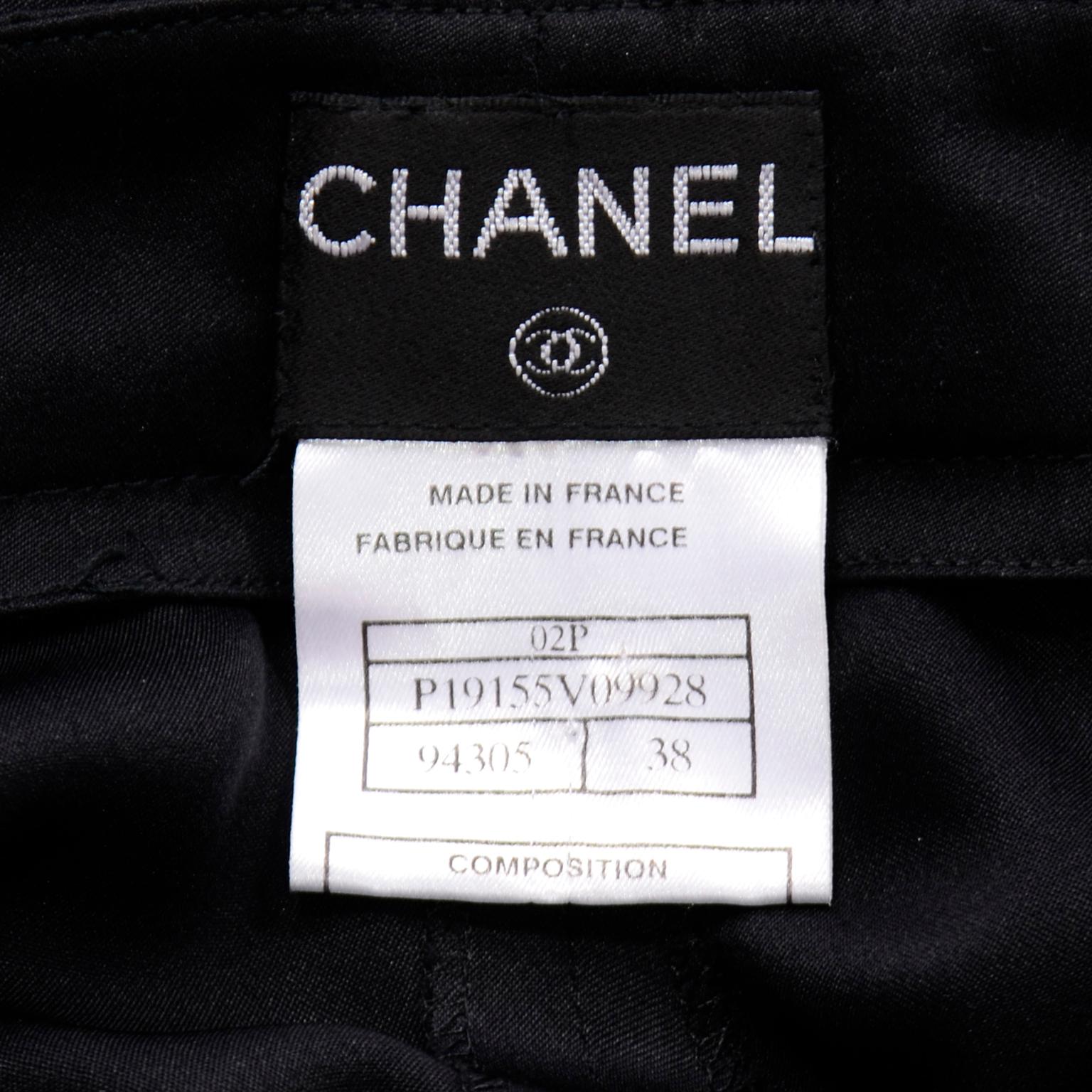 Chanel Pants Spring Summer 2002 Black Silk High Waist Trousers 3