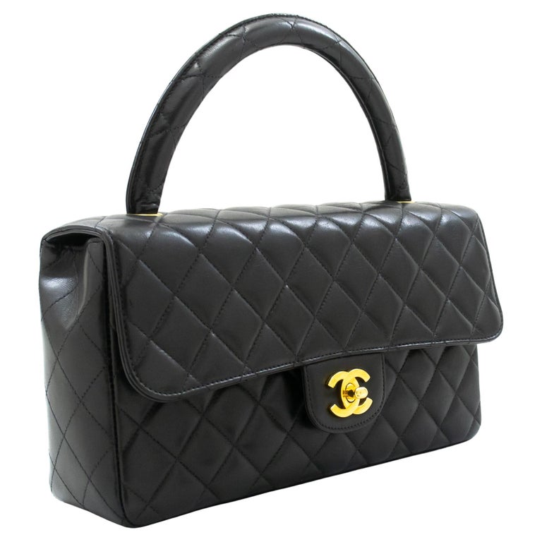 CHANEL Parent Hand Bag Black Top Handle Flap Quilted Lambskin For Sale at  1stDibs