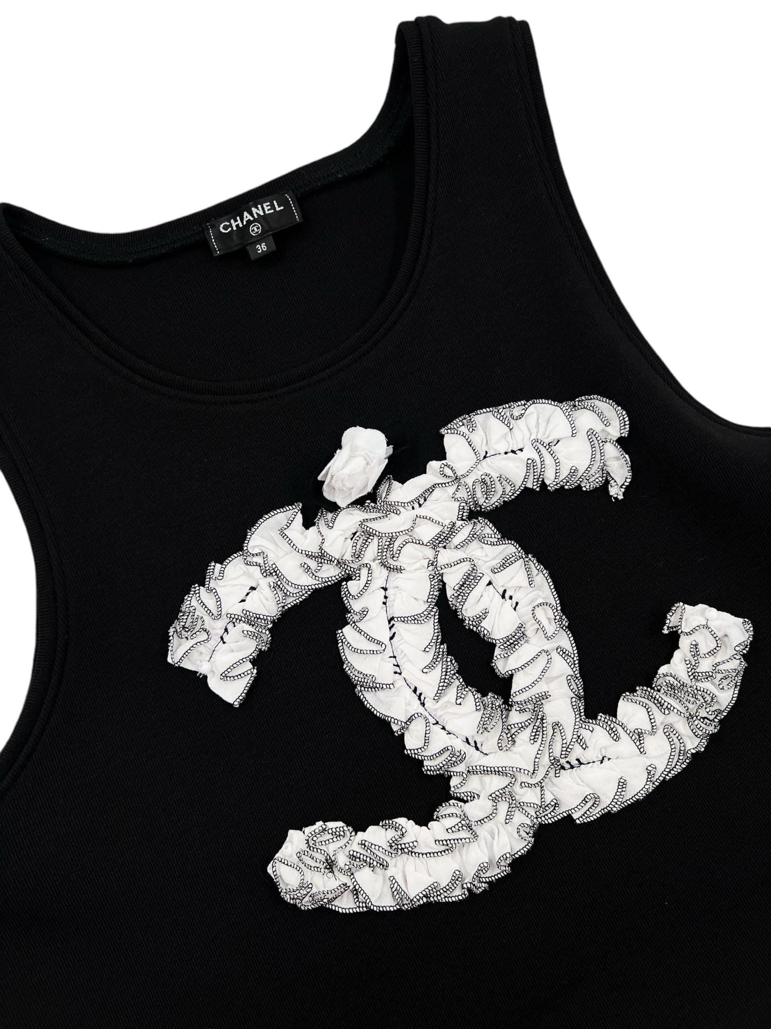 Chanel Paris-31 Rue Cambon Crop Top in Black.
From Chanel Metiers d’Art 2019-2020 show at Le Grand Palais in Paris, France.  *Wore by Black pink Jenie 🤍pre fall 2020 chanel collection :) 

Designer: Chanel
Dimensions (Inches) taken flat
Length: