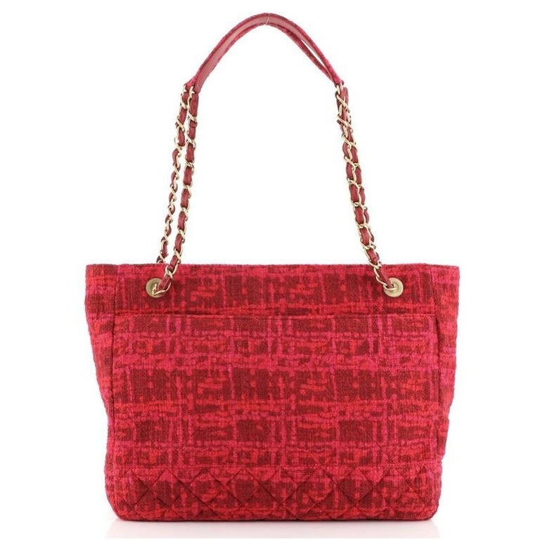 Chanel Paris-31 Rue Cambon Timeless CC Shopping Tote Quilted Wool Tweed  Large at 1stDibs