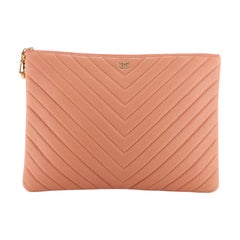 Chanel Paris-Athens O Case Clutch Chevron Caviar Large
