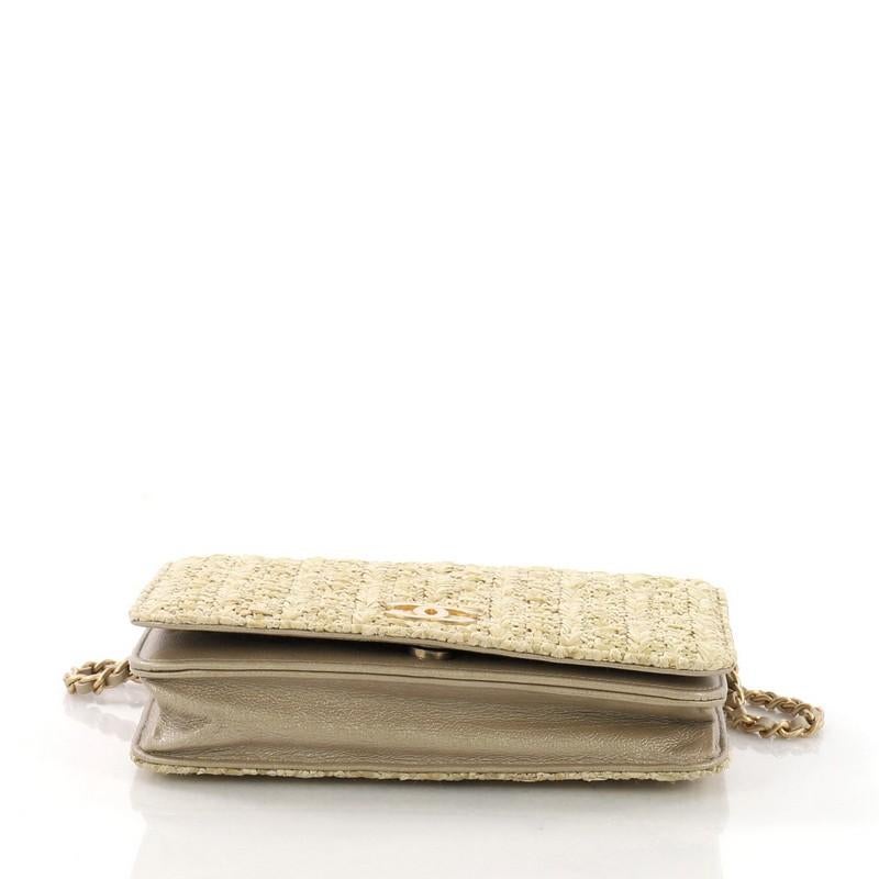  Portefeuille Paris-Athens sur chaîne en raphia tissé matelassé Chanel Unisexe 