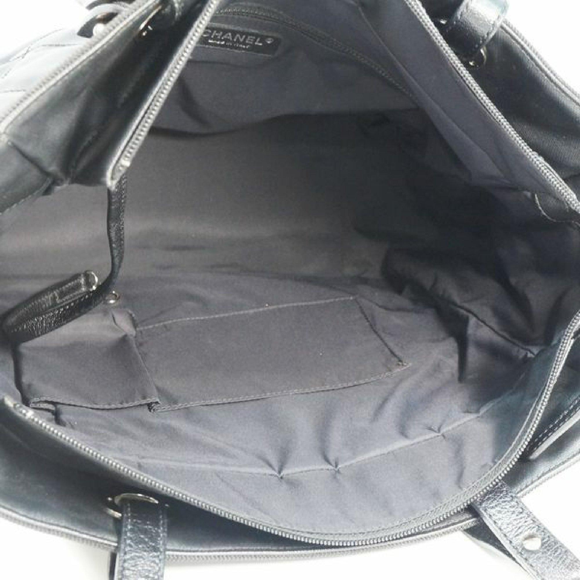 CHANEL Paris Biarritz tote MM Womens shoulder bag A34209 black x silver hardware 3