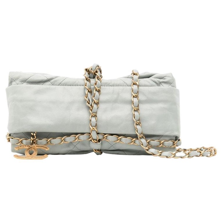 Chanel Baluchon 2012 Turquoise Green Quilted Leather CC Wrap Chain Bag
