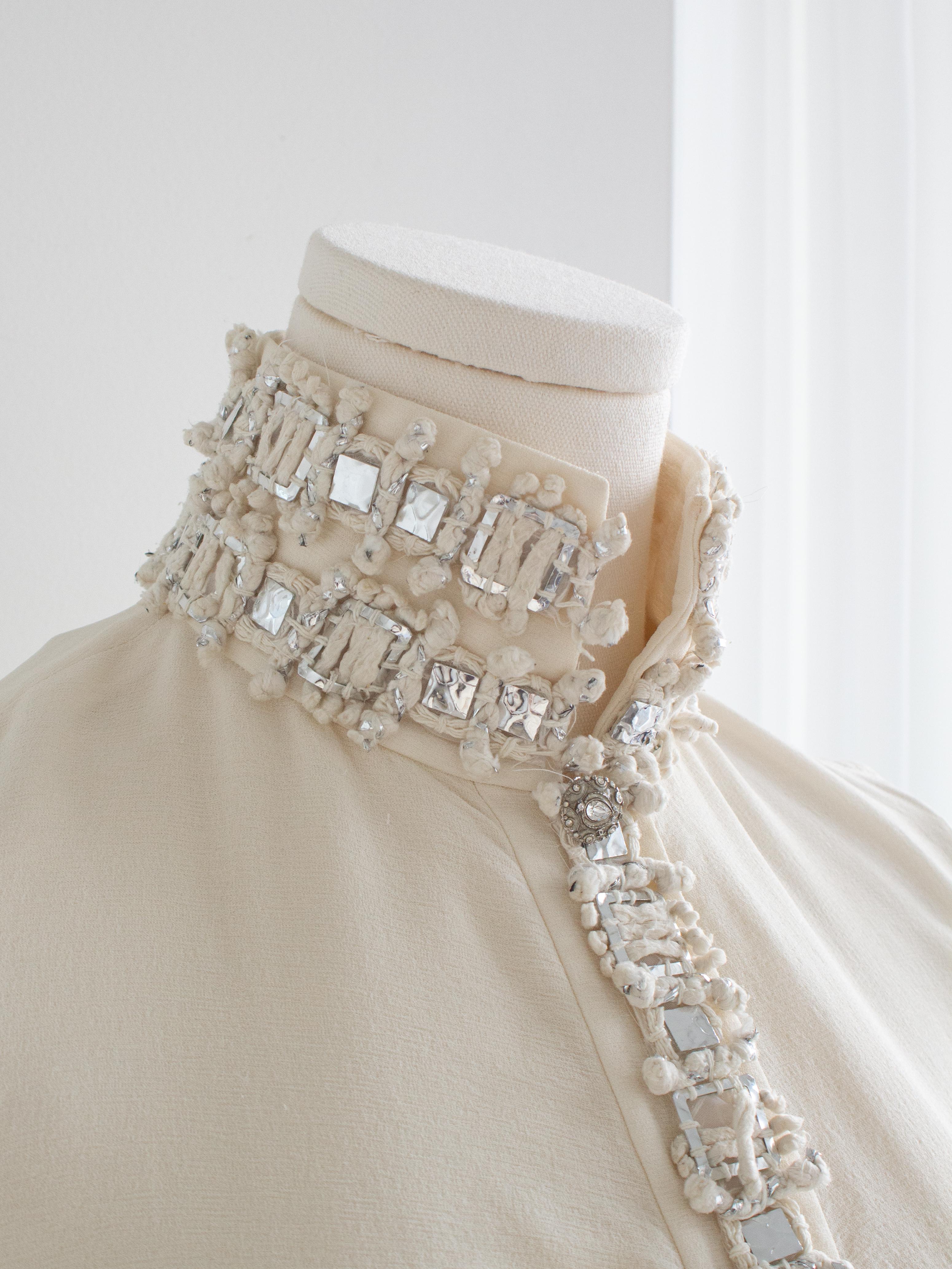 Chanel Paris-Bombay 2012 Bride White Silver Embellished 12A Silk Gown 9