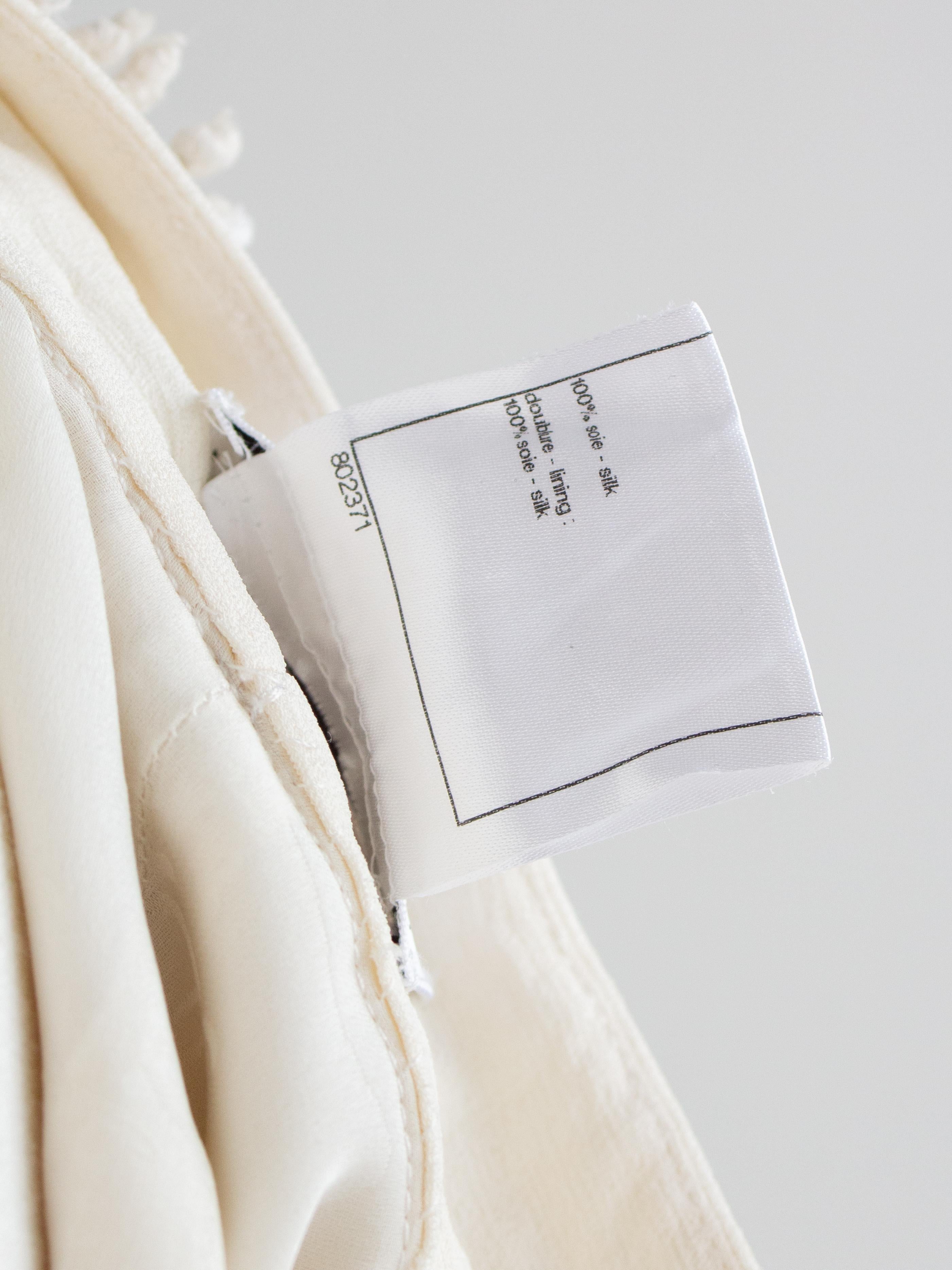 Chanel Paris-Bombay 2012 Bride White Silver Embellished 12A Silk Gown 14