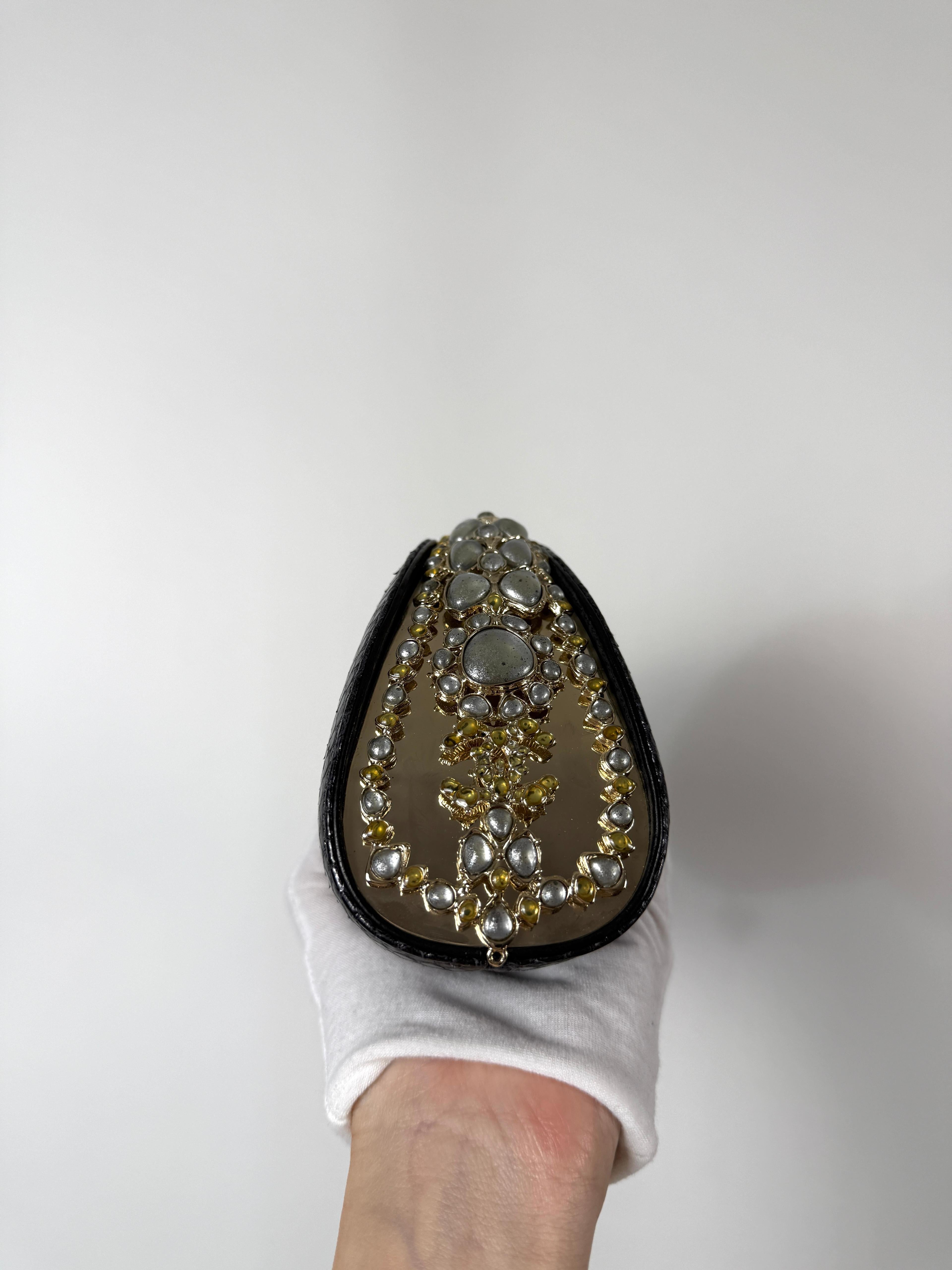 Women's Chanel Paris-Bombay 2013 Python Clutch with Jewels For Sale
