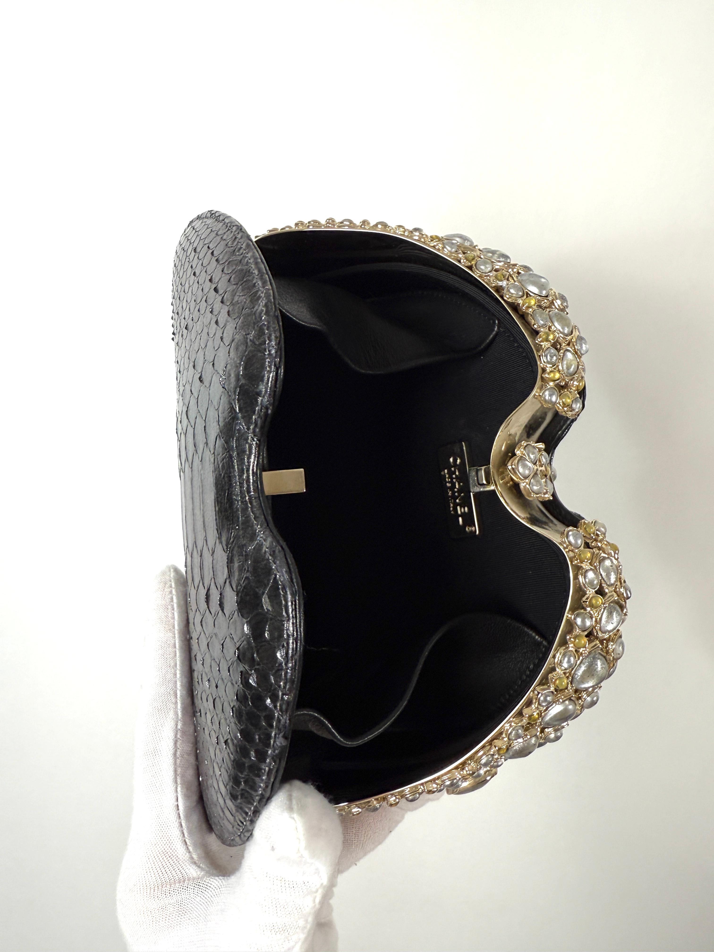 Chanel Paris-Bombay 2013 Python Clutch with Jewels For Sale 4