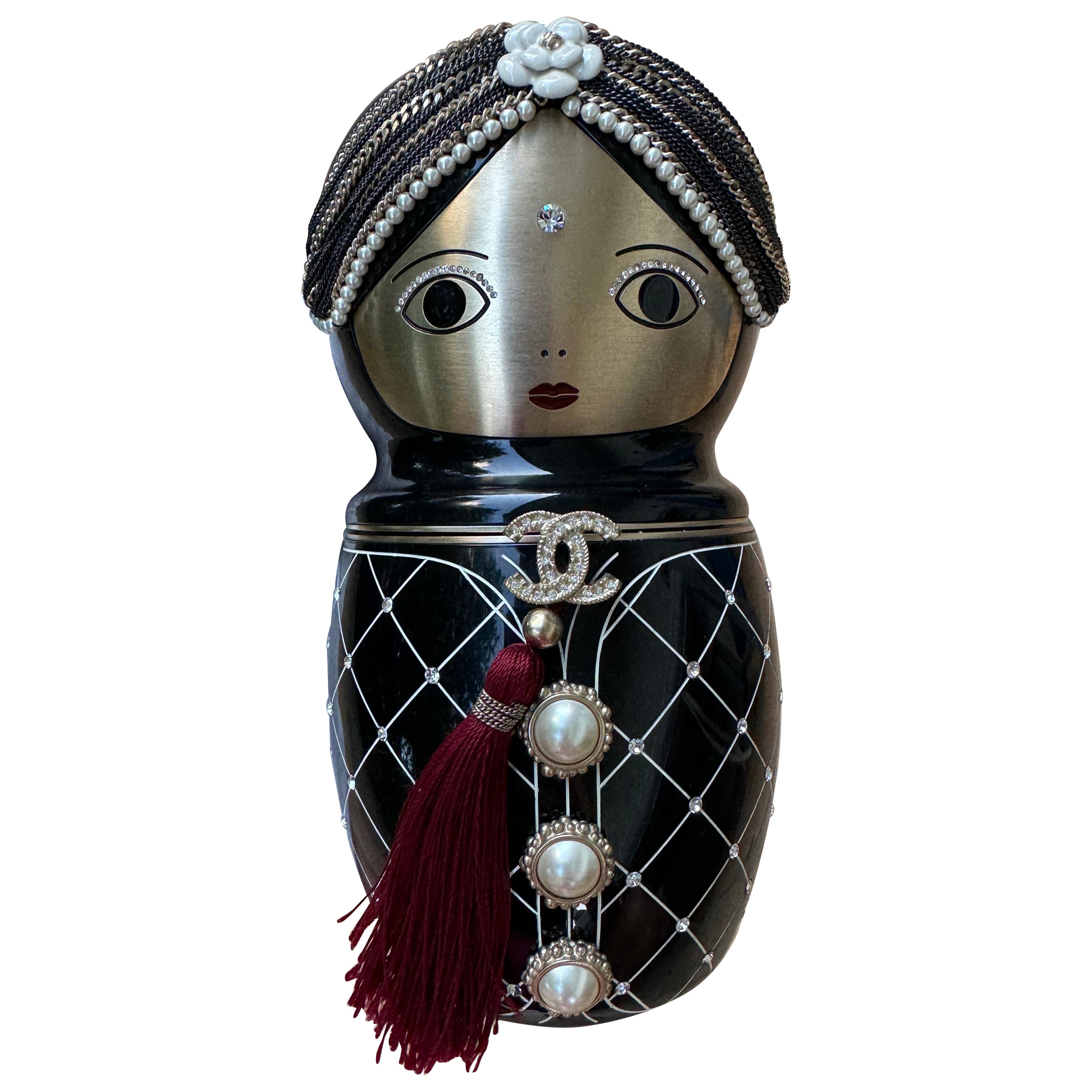 Chanel Paris-Bombay Black Lucite Metiers D'art Matryoshka Runway Bag