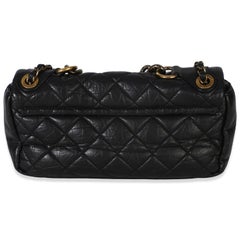 Chanel Paris-Bombay Black Quilted Aged Calfskin Medium Pondichery Flap Bag