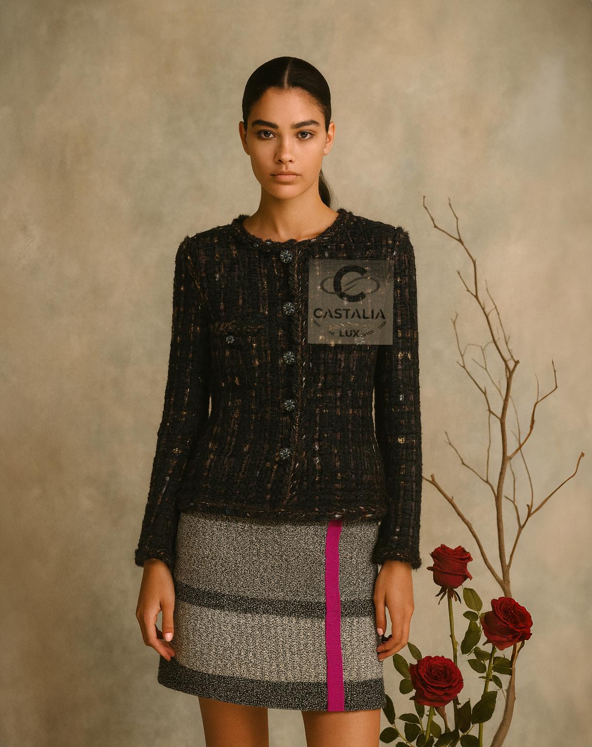 Chanel - Giacca in tweed con nastro da collezione 
- Paris / Bombay Métiers d'Art Collection'S di Karl Lagerfeld
// Valore in boutique: oltre 15.000 € - Boutique attuale per giacche simili in tweed a nastro Lesage: a partire da 20.000 € // 

 ~ Una
